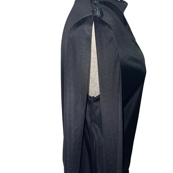 California West Set Vintage 1970s Womens Blouse Size Small Black Open Sleeve - Picture 5 of 8